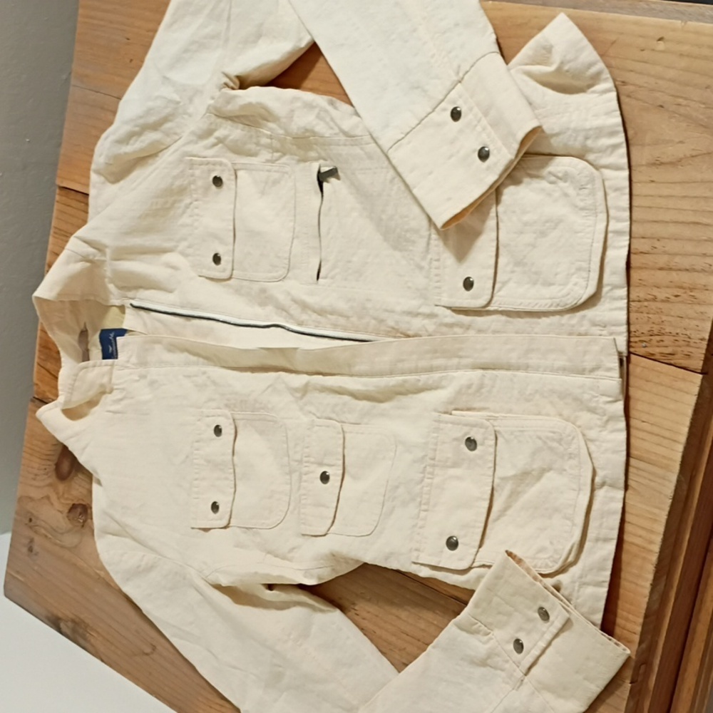 Faconnable Vintage Light Yellow Front Zip Utility Jacket Size 38 - Picture 6 of 11